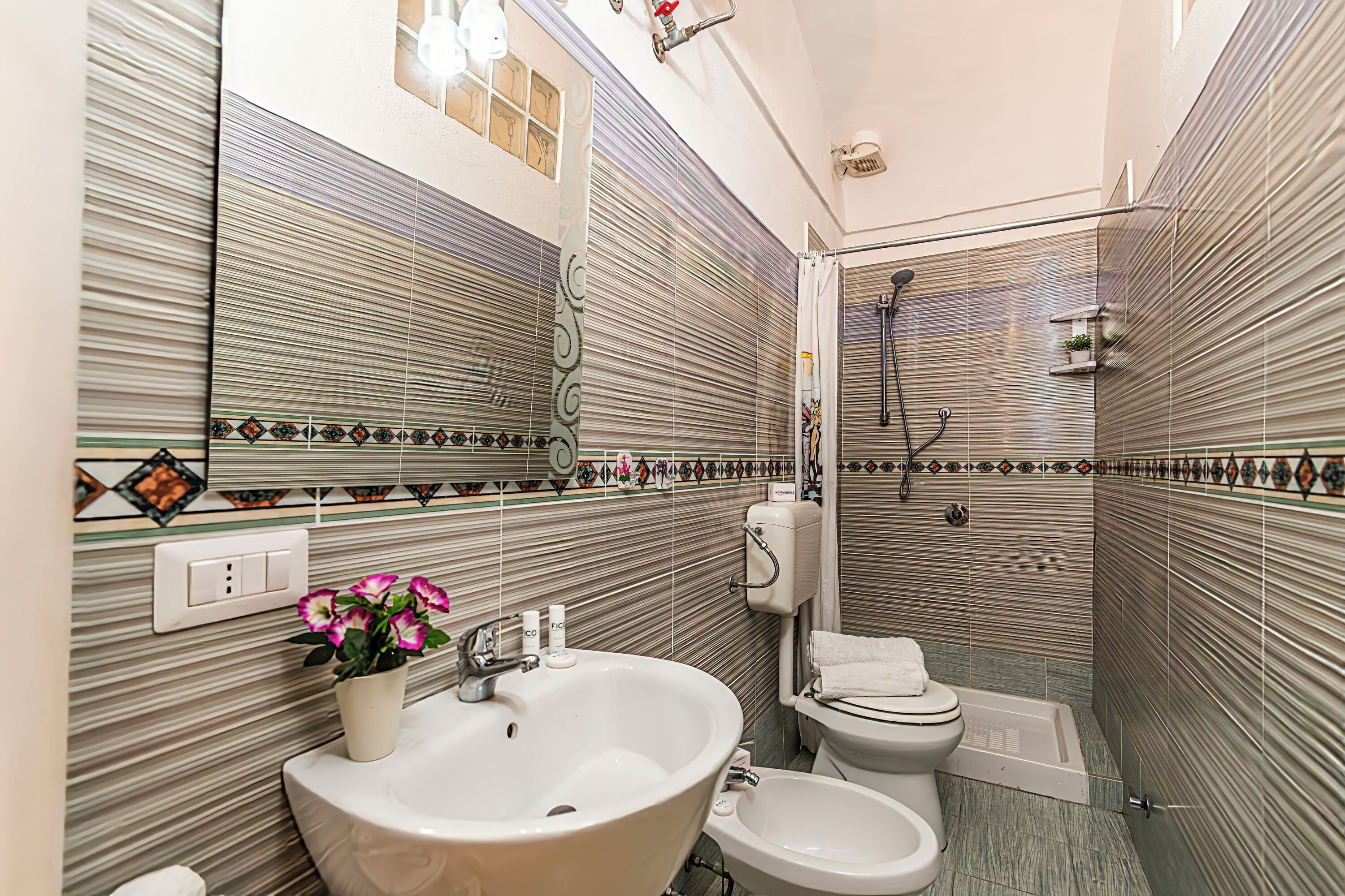 Dusche, Haartrockner, Bidet, Handtücher