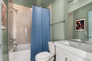 Regadera, secadora de cabello, shampoo 