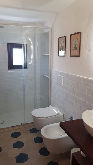 Bruser, hårtørrer, bidet, håndklæder