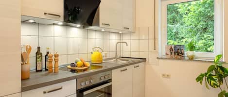 Fridge, oven, stovetop, dishwasher