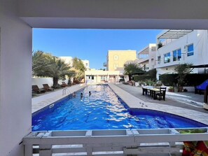 Pool - 5-bedroom B&B, Azaiba beach Muscat with AC/WiFi/22 M lap pool, near restaurants (Muscat)