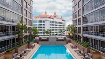 Piscine extérieure, piscine chauffée