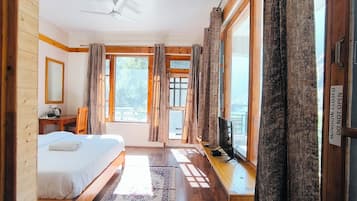 Deluxe Double Room, Balcony, River View | Desk, laptop workspace, free WiFi