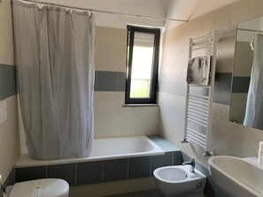 Asciugacapelli, bidet, asciugamani, sapone