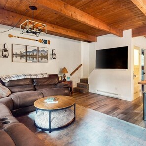 Smart TV, DVD player, books, video library