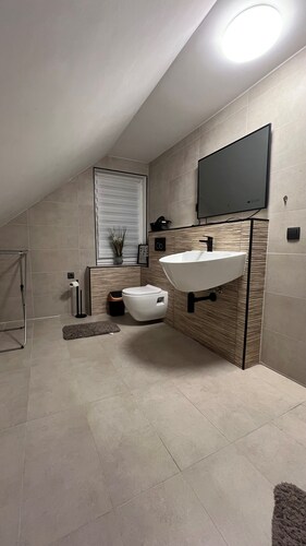 2-room dream apartment, fully furnished, near Frankfurt with private roof terrace