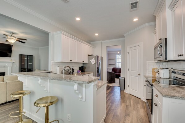 Microwave, oven, stovetop, dishwasher