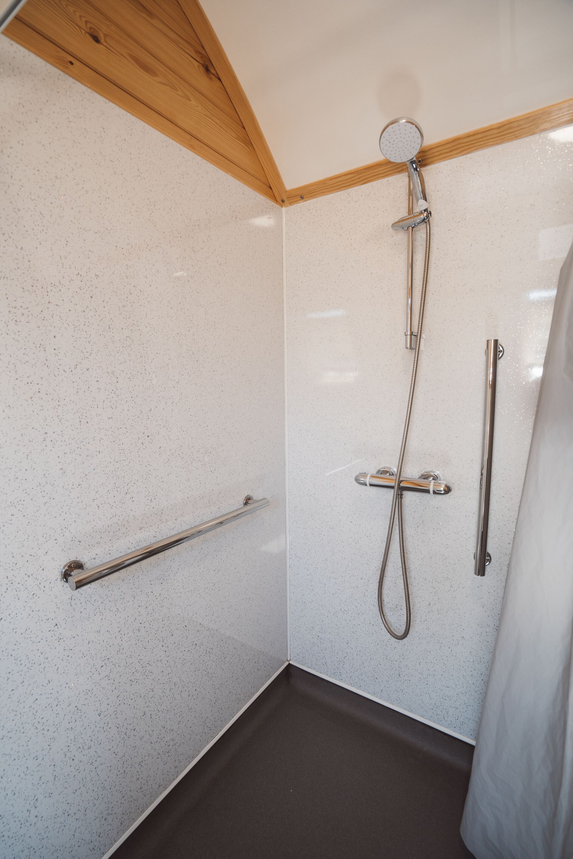 Shower, soap, toilet paper