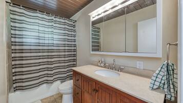 Shower, towels, toilet paper