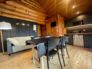Dining - Log Cabin with Lake View – Nature Escape, Terrace, Canoe, and Activities (Angoisse)