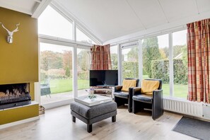 TV, fireplace, stereo