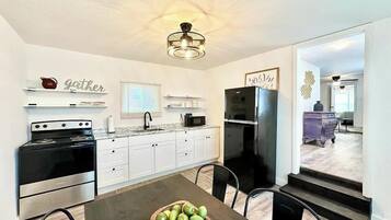 Fridge, microwave, oven