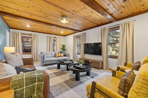 TV, fireplace, ping pong