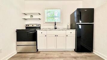 Fridge, microwave, oven