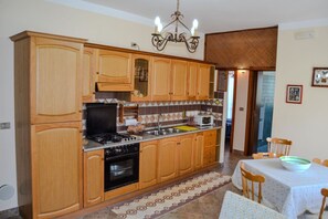Fridge, oven, stovetop, coffee/tea maker
