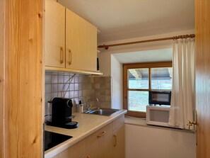 Fridge, microwave, stovetop, coffee/tea maker - No.5 - Holiday apartment Unterberg (Reit im Winkl)