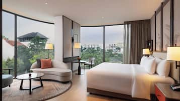 Ropa de cama de alta calidad y minibar
