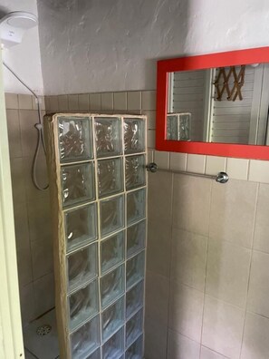 Shower, soap, toilet paper