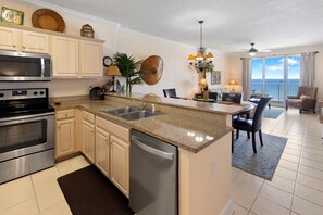 Fridge, microwave, oven, stovetop - Ocean VIlla 906. Massive Balcony, best rates. VIP Beach Service Included. (Panama City Beach)