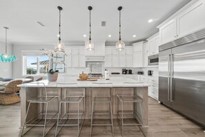 Fridge, microwave, oven, stovetop - Pier Park Paradise! Gulf Views, Private Pool & Ultimate Location (Panama City Beach)