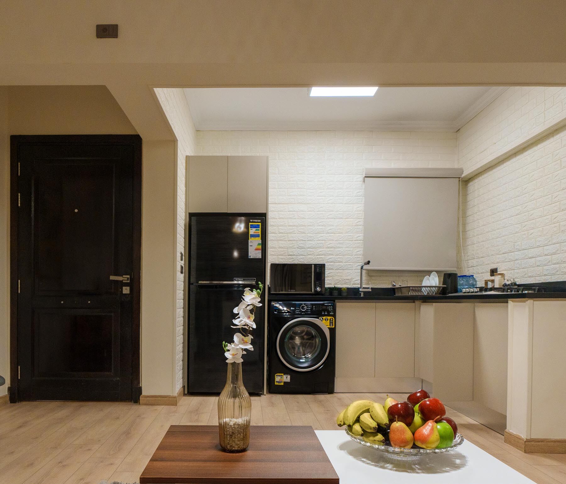 Apartamento familiar, vistas a la ciudad | Cocina privada | Congelador