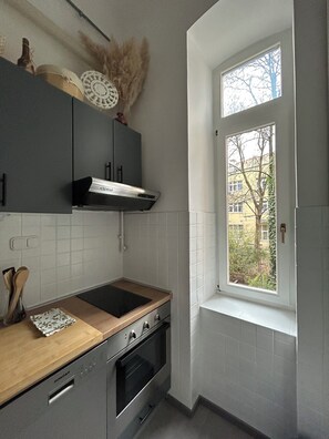 Fridge, oven, stovetop, dishwasher