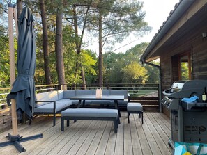 Outdoor dining - Apartment with your head in the trees, 50m from the lake - Hourtin Port (Hourtin)