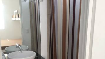 Shower, soap, toilet paper