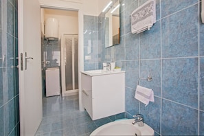Dusche, Haartrockner, Bidet, HandtĂŒcher