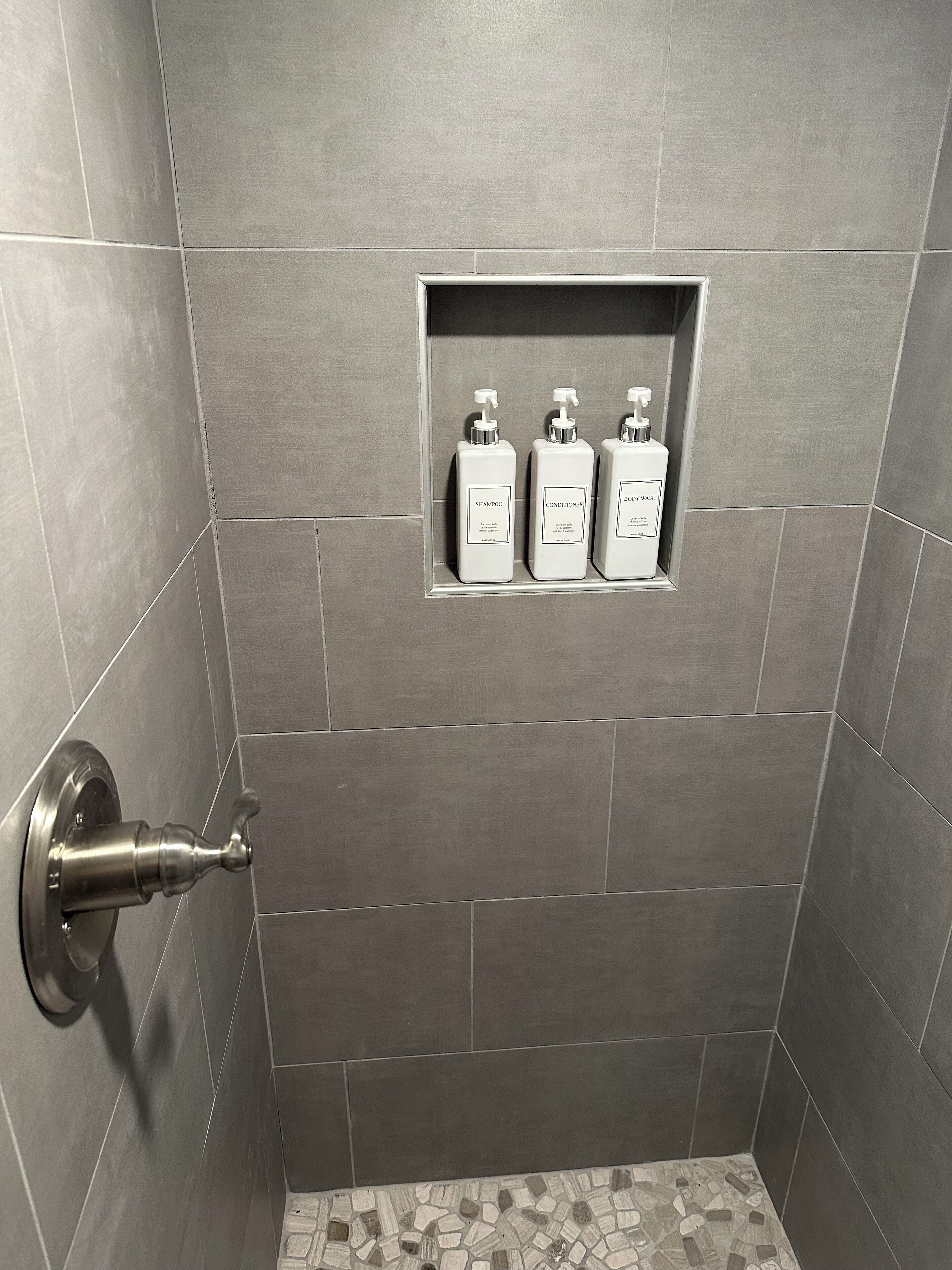 Hair dryer, towels, toilet paper
