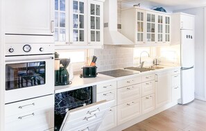 Kühlschrank, Ofen, Geschirrspüler, Wasserkocher mit Kaffee-/Teezubehör