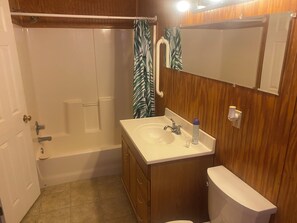 Shower, bidet, towels, soap