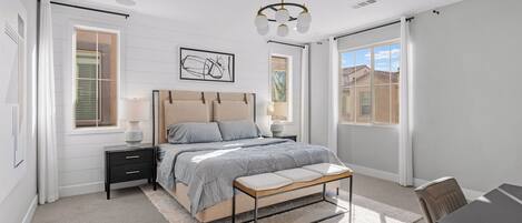 4 habitaciones, tabla de planchar con plancha, wifi y ropa de cama