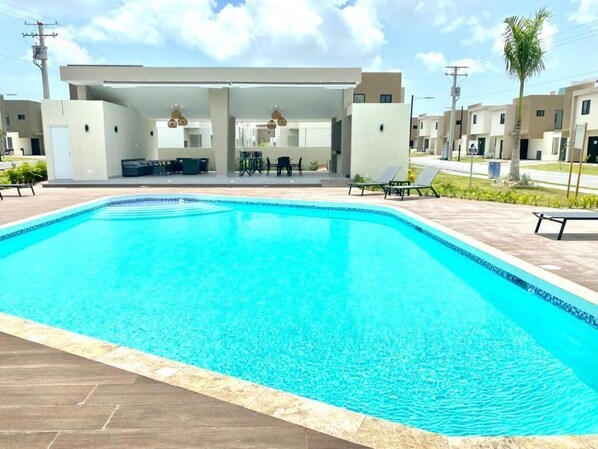 Outdoor pool - 3BD Paradise: Pools, Park, Beach. The Comfort You Love, the Escape You Crave (Punta Cana)