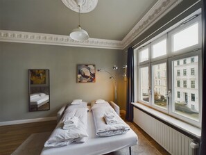 Apartment 4 | Premium bedding, down comforters, memory foam beds, blackout drapes