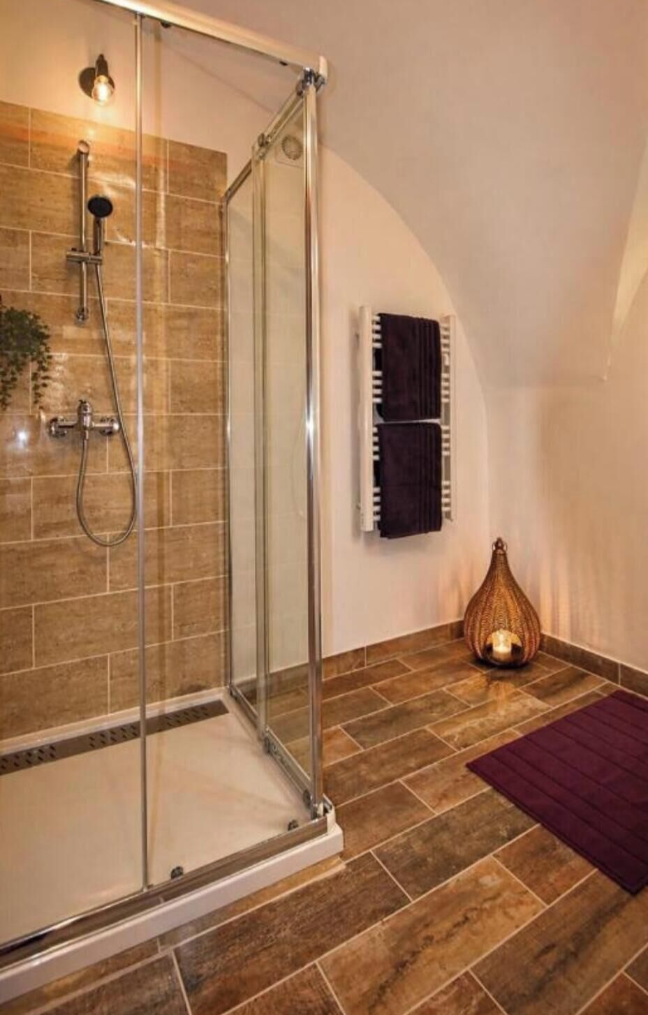 Shower, eco-friendly toiletries, hair dryer, towels
