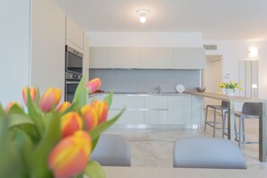 Apartment (Dream Lake Apartment 1) | Eigene Kochnische | Kühlschrank, Mikrowelle, Ofen, Herdplatte