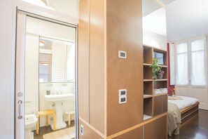 Apartment (1 Bedroom) | Bathroom | Shower, bidet, towels, soap