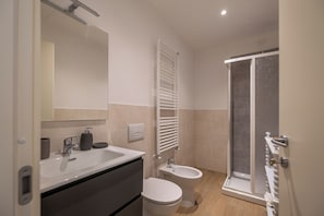 Haartrockner, Bidet, Handtücher, Seife