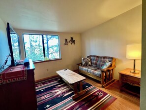 Televisión y chimenea 