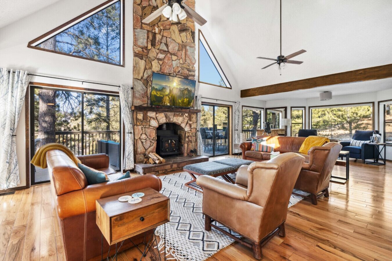 Smart TV, chimenea, videojuegos y libros 