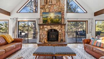 Smart TV, chimenea, videojuegos y libros