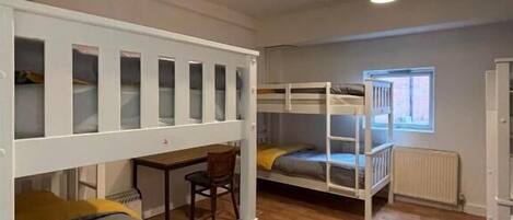 Desk, free WiFi, bed sheets