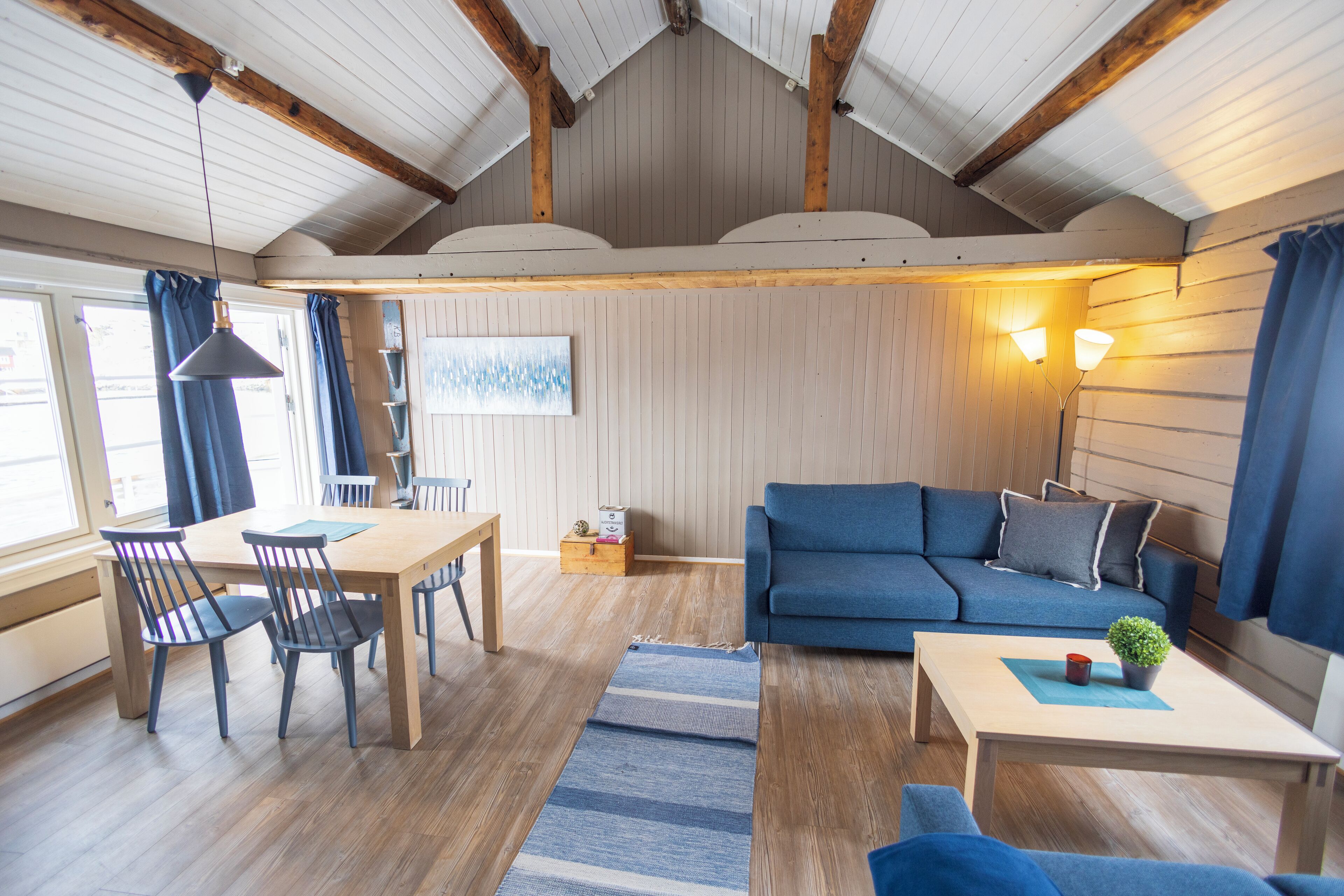 Cabane Standard, 2 chambres, vue port, en front de mer | Coin séjour