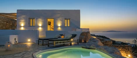 Traditional Villa, Private Pool, Sea View | Terrace/patio