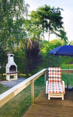 House | Balcony - Ferienhaus mit Sauna im Ferienpark Mirow (Mirow)