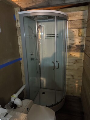 Eco-friendly toiletries, towels, soap, toilet paper