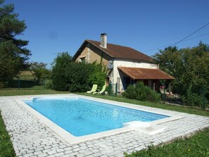 Outdoor pool - Character house, with private salt water pool & views over the countryside. (Les Essards)