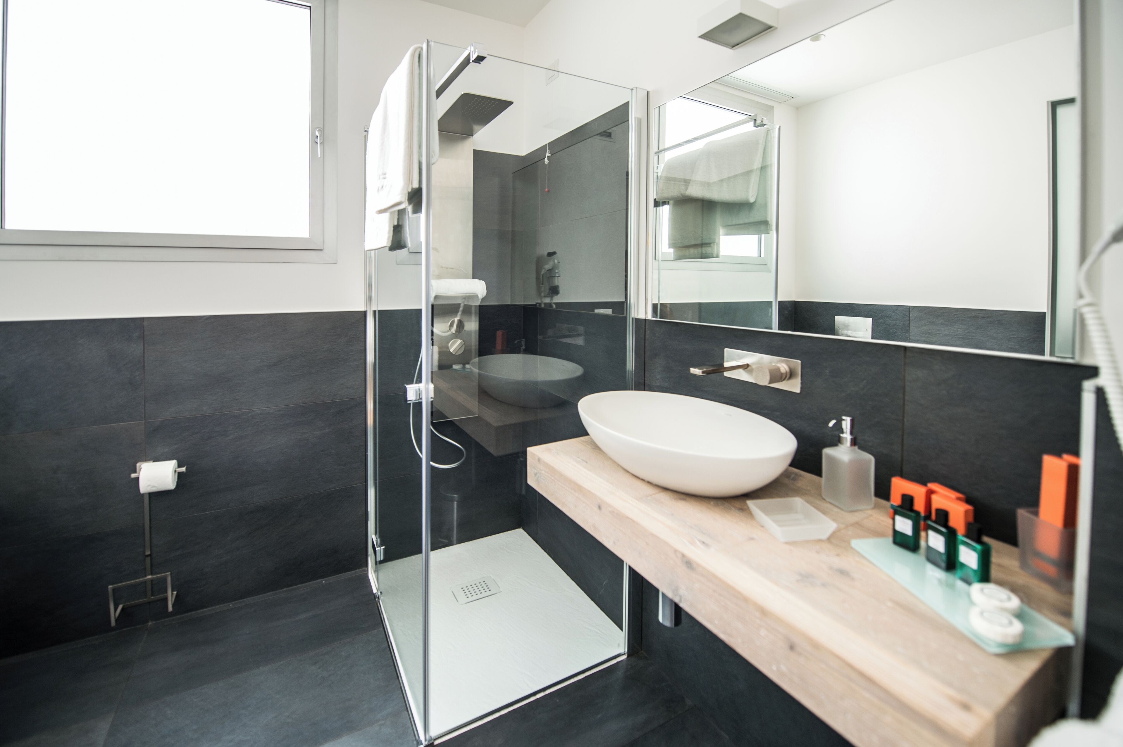 Dusche, Haartrockner, Bidet, Handtücher