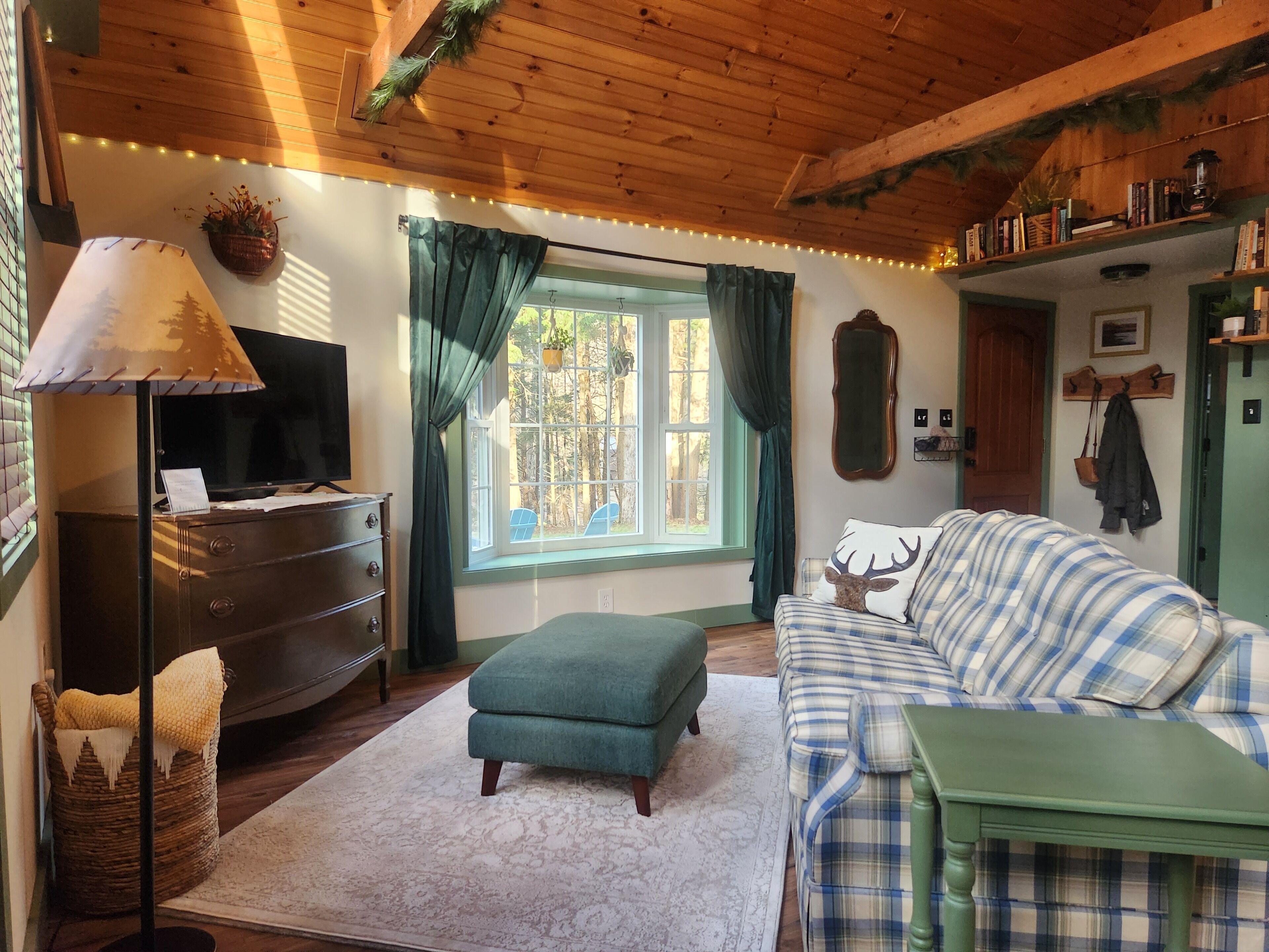 Smart-TV, Kamin, Bücher